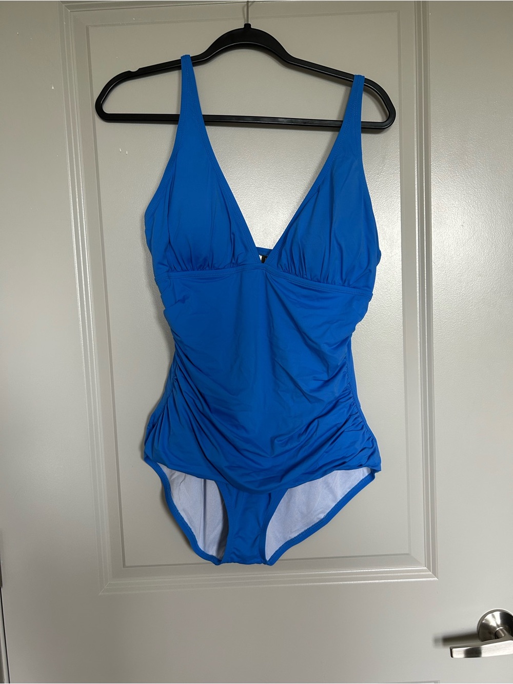 Tommy Bahama V-Neck One-Piece Swimsuit in Bright Blue